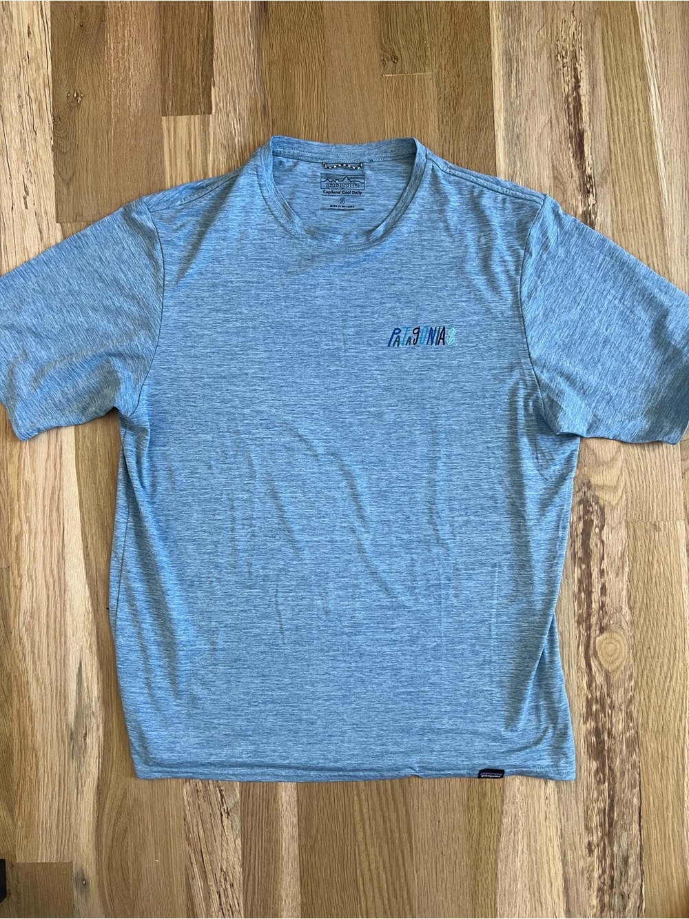 Patagonia Light Blue Capilene Cool Short Sleeve Tee